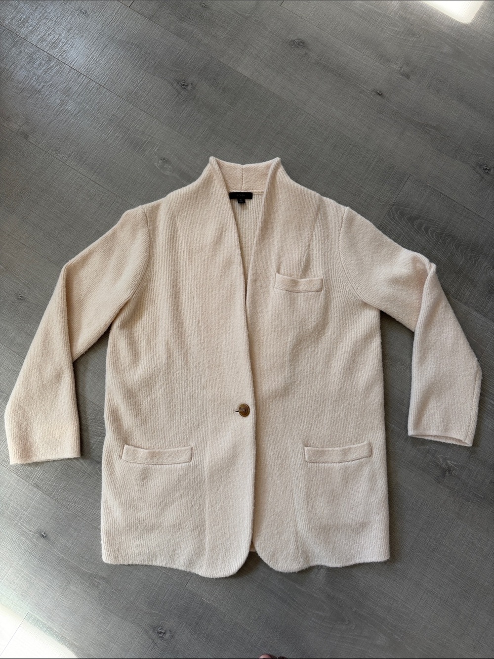 J. Crew Women's Cream Sweater Single-Button Blazer